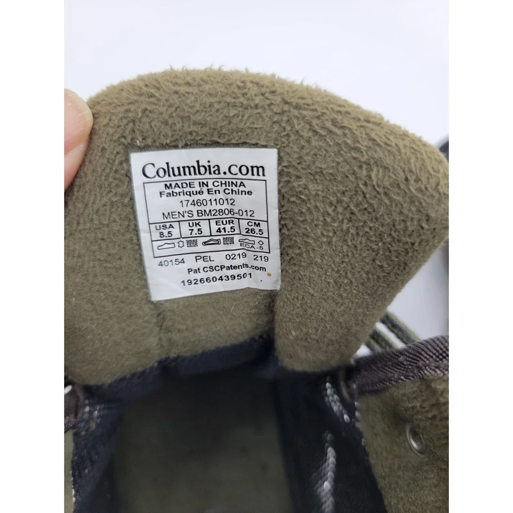 Columbia Hilltop Ridge Men's Hiking Waterproof Boots‎ Deep Olive Sz 8.5